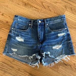 Blank NYC Distressed Denim Shorts - Blue